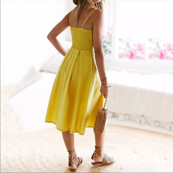 🌟Sunflower Yellow Peekaboo Bow Sundress - Picture 3 of 8